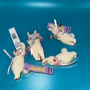 Set of 4 vintage Easter Bunny ornaments from the Michaels "Cottontail Collection